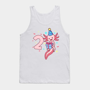 I am 2 with axolotl - girl birthday 2 years old Tank Top